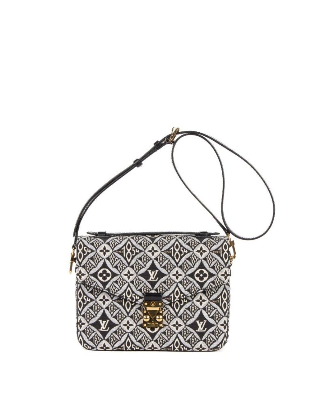 Louis Vuitton Ltd Ed Pochette Metis Black White Jacquard Textile Canvas Handbag